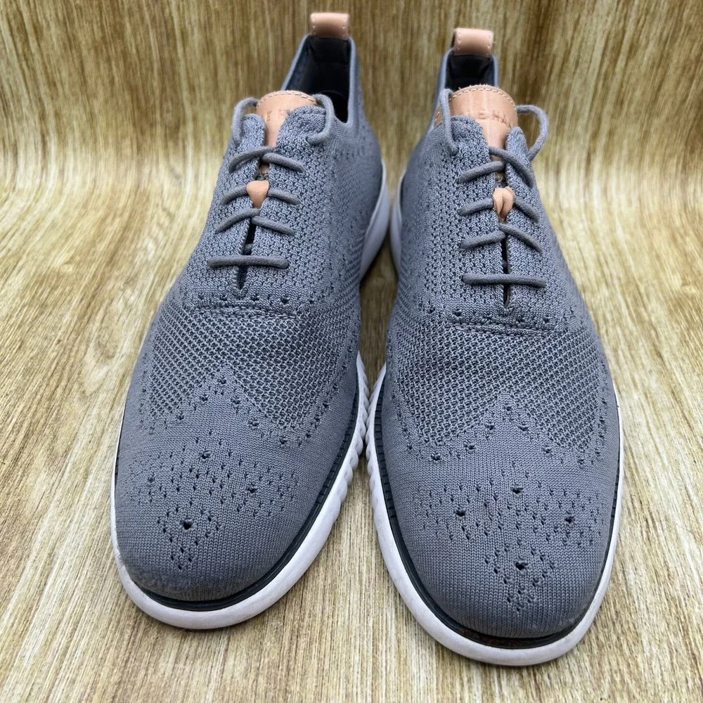 Cole Haan 2.Zerogrand Stitchlite Wingtip Oxford Men's Size 11 M Gray Knit C27947